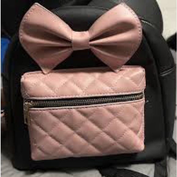 NWT DISNEY MINNIE Bioworld Black Backpack w/Pink Front Pocket and Large Inside - Picture 7 of 10